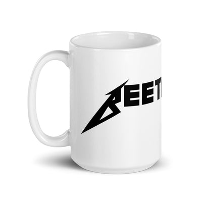 Beet'allica white mug (angled)